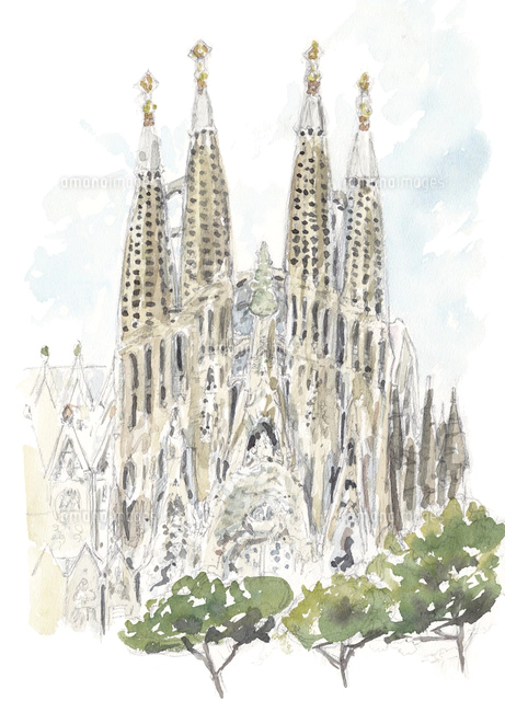 水彩画「モスクの音」