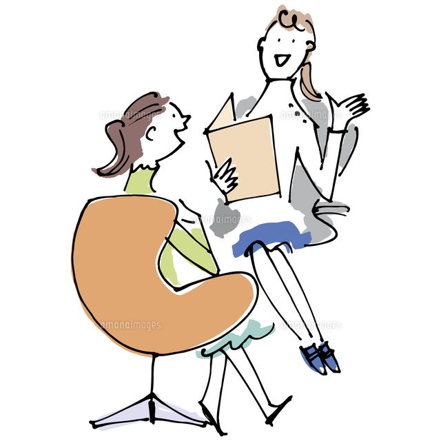 女医の説明を聞く女性 の写真素材 イラスト素材 アマナイメージズ