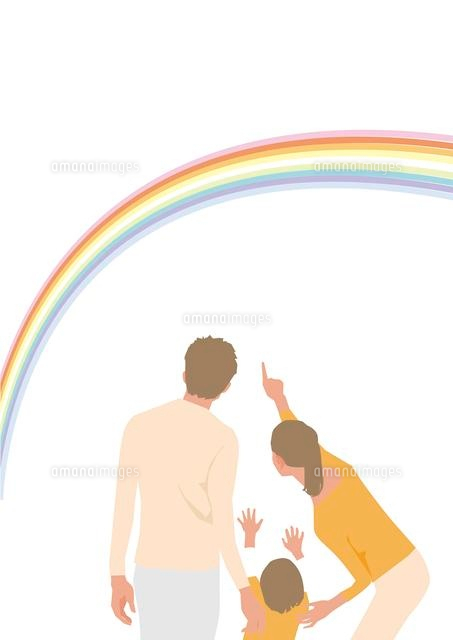 虹を見る家族3人 の写真素材 イラスト素材 アマナイメージズ 虹を見る家族3人 の写真素材 イラスト素材 アマナイメージズ