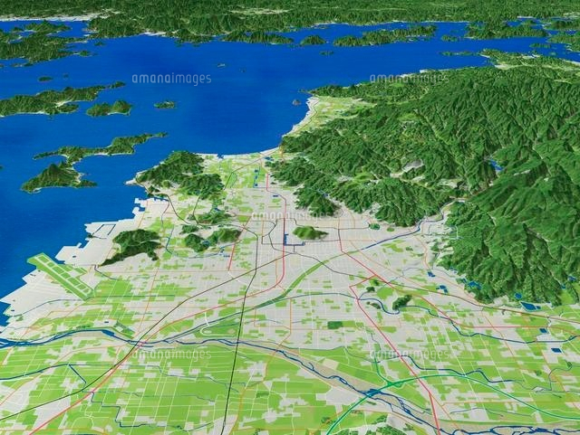 松山市街を眼下に望む の写真素材 イラスト素材 アマナイメージズ