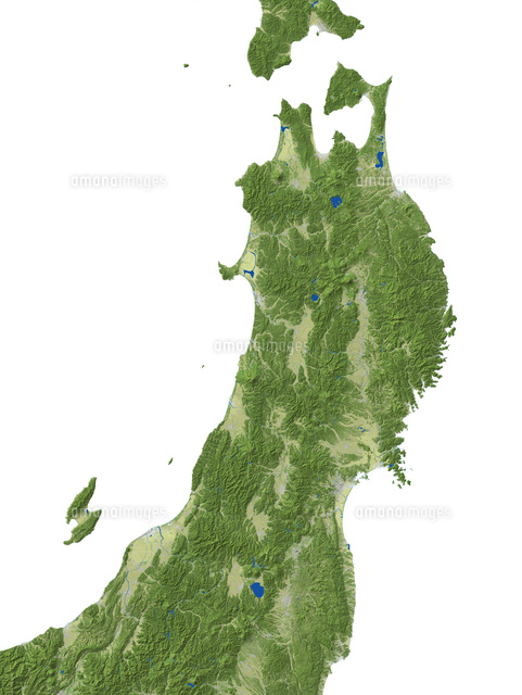 東北地方の真俯瞰図 春 の写真素材 イラスト素材 アマナイメージズ