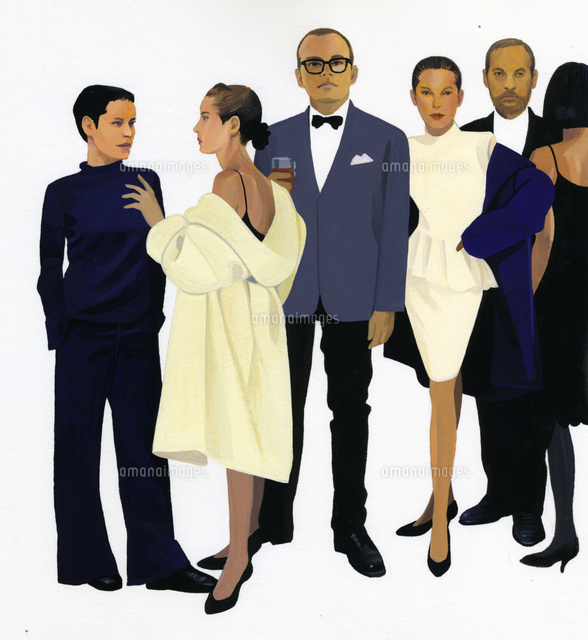 ドレスアップした多数の男女 の写真素材 イラスト素材 アマナイメージズ