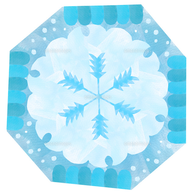 雪輪 雪の結晶 雪景色 和の文様 の写真素材 イラスト素材 アマナイメージズ