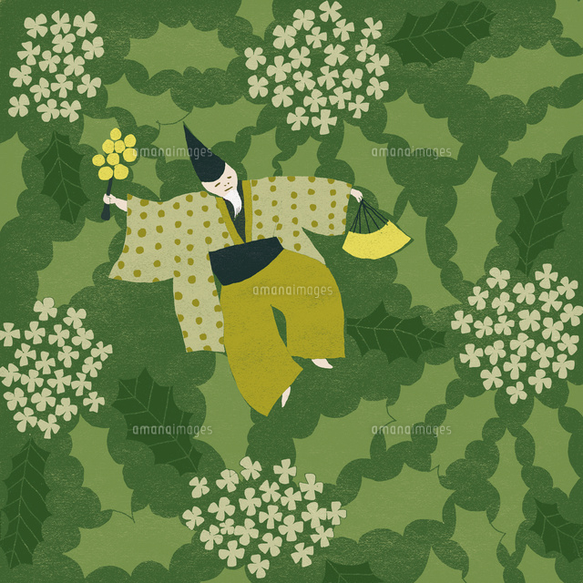 能の舞いと柊 の写真素材 イラスト素材 アマナイメージズ