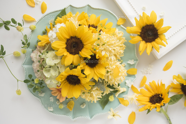 ヒマワリのアレンジメント の写真素材 イラスト素材 アマナイメージズ