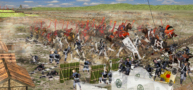 大坂夏の陣 徳川本陣に迫る真田勢[02750000006]の写真・イラスト素材