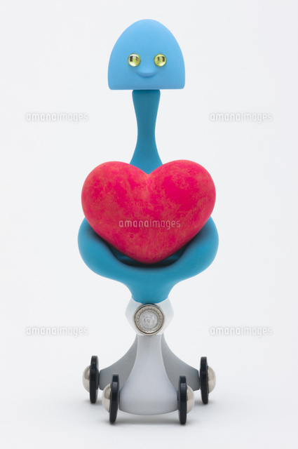 ハートマークを乗せている走行型aiロボット の写真素材 イラスト素材 アマナイメージズ