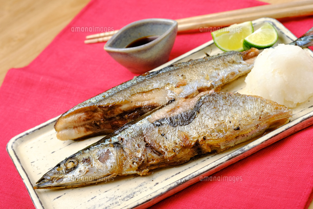 さんまの塩焼き の写真素材 イラスト素材 アマナイメージズ