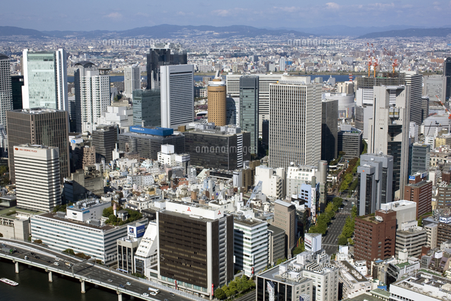 大江橋北詰と梅田の超高層ビル街 の写真素材 イラスト素材 アマナイメージズ
