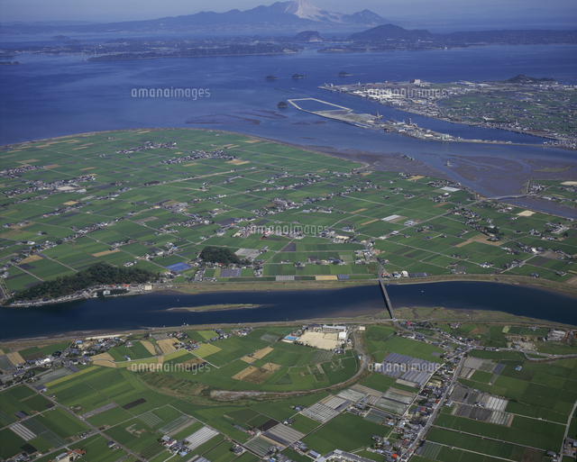 球磨川と八代平野 の写真素材 イラスト素材 アマナイメージズ