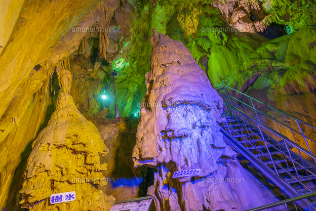 あぶくま洞のクリスマスツリー[02913003843]の写真・イラスト素材