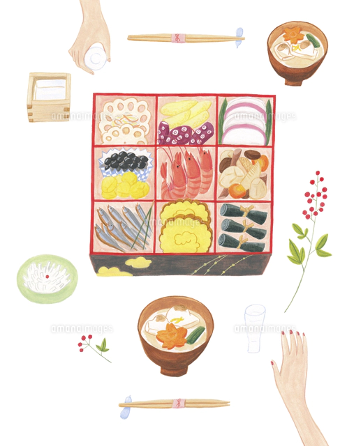 おせち料理 料理のイラスト素材 アマナイメージズ