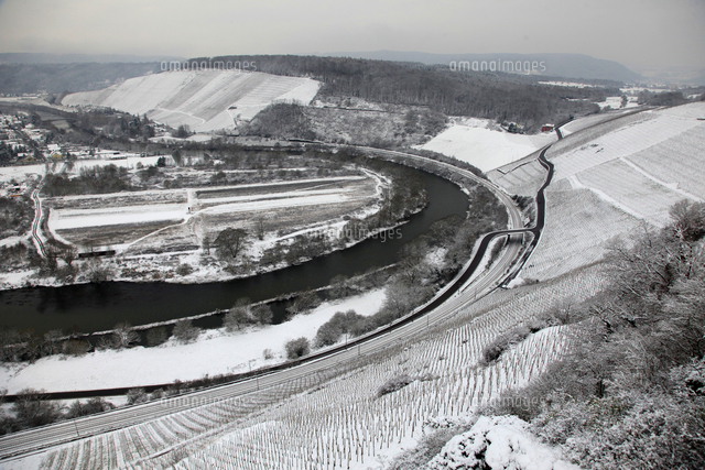 Kanzem Saar Valley near Kanzem in winter, Rhineland-Palatinate, Germany ...