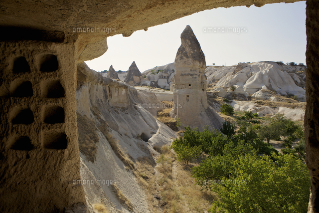 Fairy Chimneys rock formation landscape near Goreme, Cappadocia ...