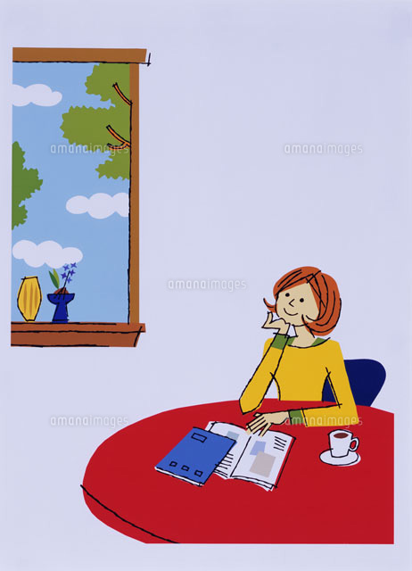 ほう杖をつく女性 の写真素材 イラスト素材 アマナイメージズ