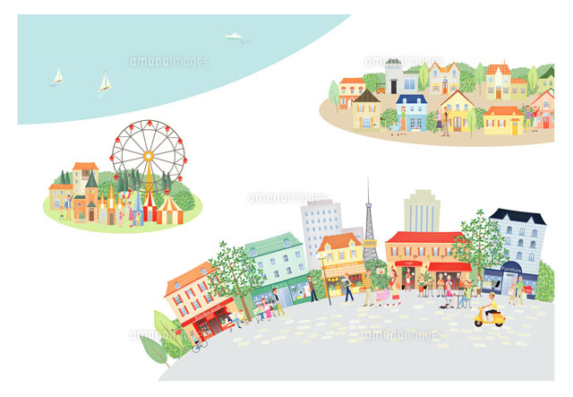 海外沿いの賑やかな町並み の写真素材 イラスト素材 アマナイメージズ 海外沿いの賑やかな町並み の写真素材 イラスト素材 アマナイメージズ