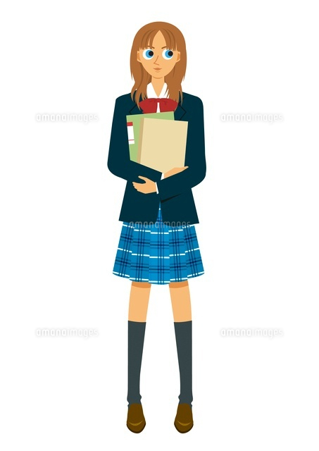 ファイルを抱えた女子学生 の写真素材 イラスト素材 アマナイメージズ