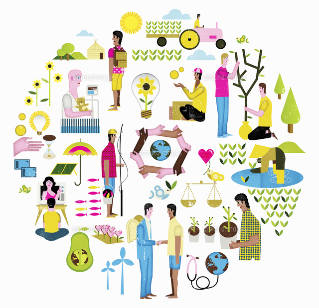 Montage Of Environment Lifestyle And Community Images の写真素材 イラスト 素材 アマナイメージズ