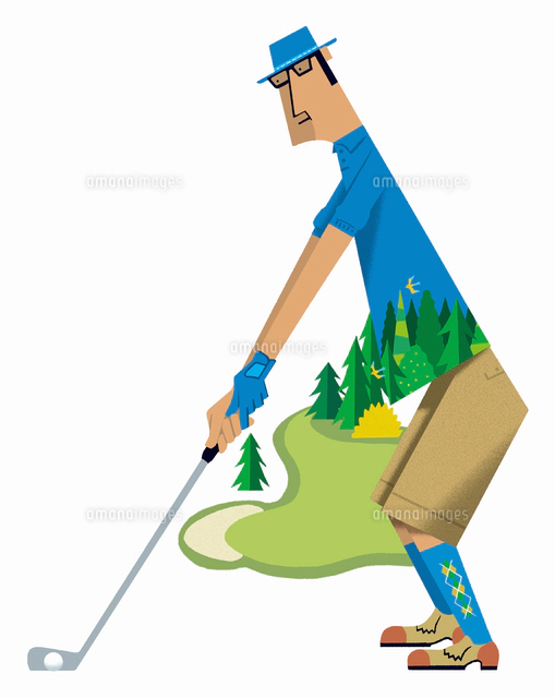 ゴルフ イラストの写真素材 ストックフォト アマナイメージズ