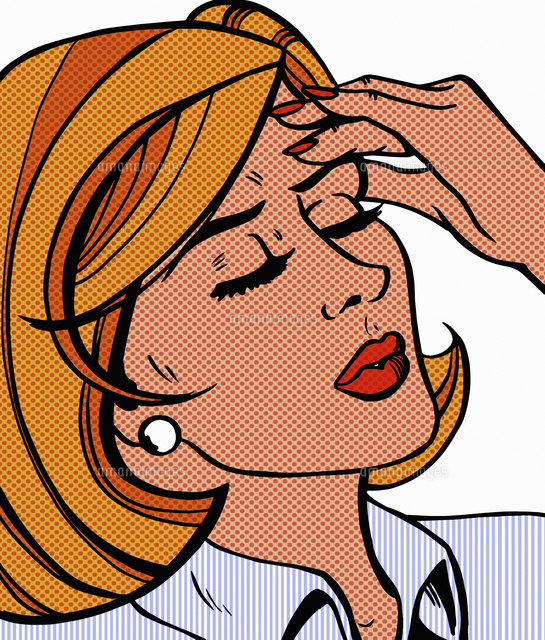 Close Up Of Woman With Headache の写真素材 イラスト素材 アマナイメージズ