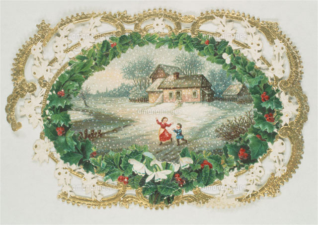 Victorian Christmas Card. England, 19th century[20048002390]の写真