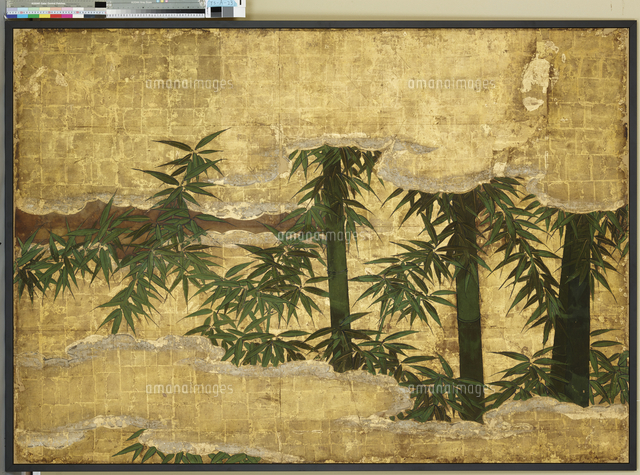 日本画 十二支のとら 狩野派 色紙画 虎 竹林群虎図 一部 日本画 十二支のとら 狩野派 色紙画 虎 竹林群虎図 一部