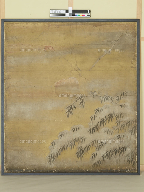 雪中梅竹柳小禽図[20061000571]の写真・イラスト素材｜アマナイメージズ