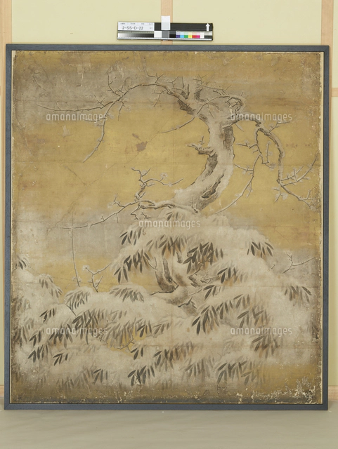 雪中梅竹柳小禽図[20061000567]の写真・イラスト素材｜アマナイメージズ
