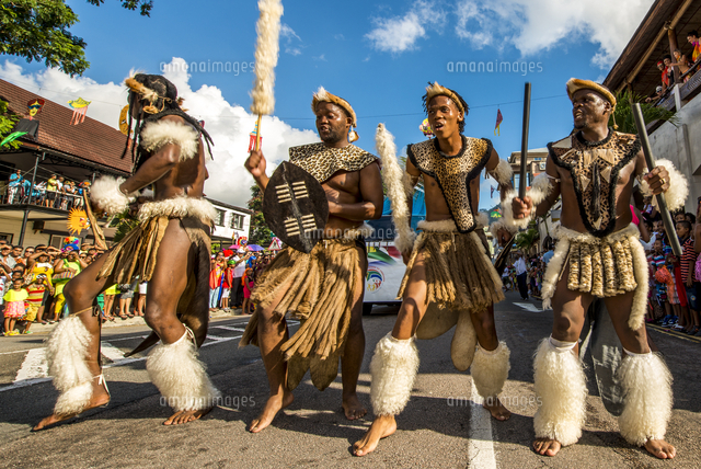 Street parade in the International Carnival Seychelles, in