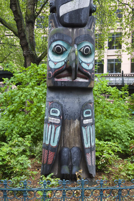 Totem Pole in Pioneer Square, Seattle, Washington State