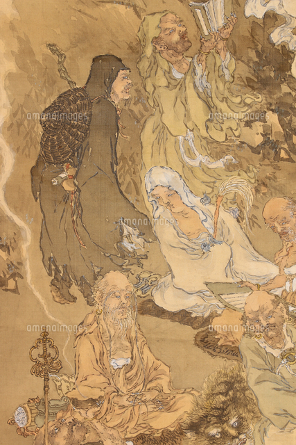 観音・十六羅漢図（部分）[20076000503]の写真・イラスト素材｜アマナ