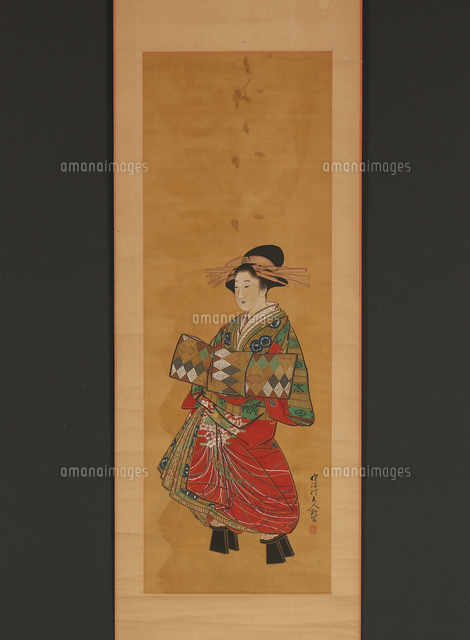 肉筆浮世絵美人図 花魁[20076000623]の写真・イラスト素材｜アマナ