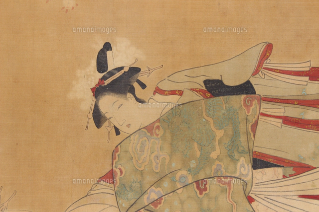 肉筆浮世絵美人図[20076001127]の写真・イラスト素材｜アマナイメージズ