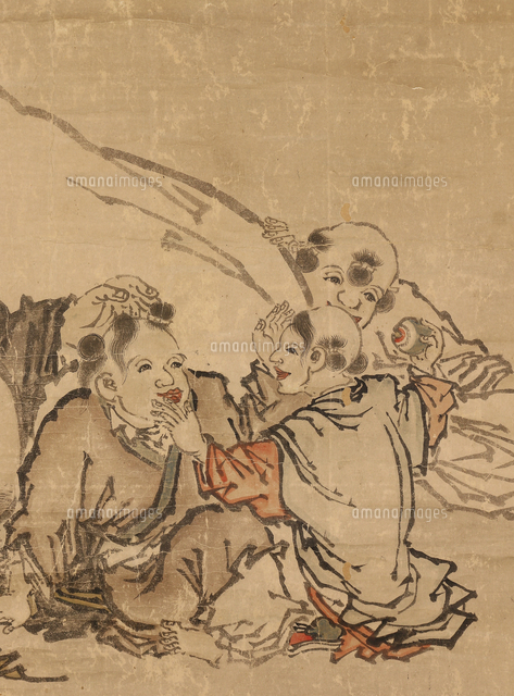 布袋唐子図(部分）[20076001468]の写真・イラスト素材｜アマナイメージズ