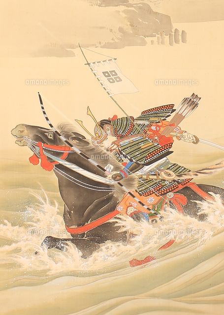 宇治川先陣図（部分）[20076001774]の写真・イラスト素材｜アマナ