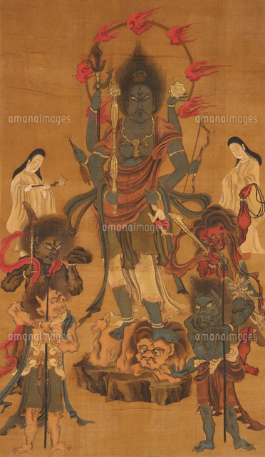 仏画 青面金剛明王像（部分）[20076001900]の写真・イラスト素材