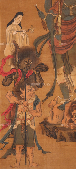 仏画 青面金剛明王像（部分）[20076001898]の写真・イラスト素材