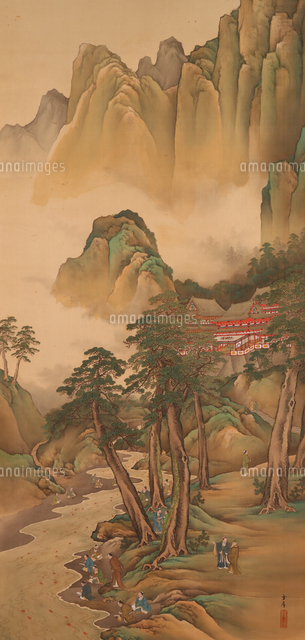 蘭亭曲水図(部分）[20076002167]の写真・イラスト素材｜アマナイメージズ