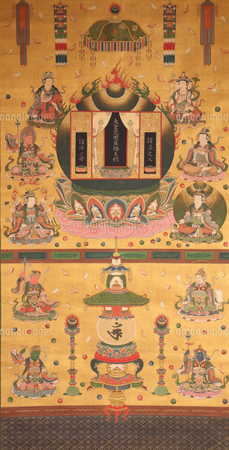 金光明最勝王経曼荼羅（部分）[20076002345]の写真・イラスト素材