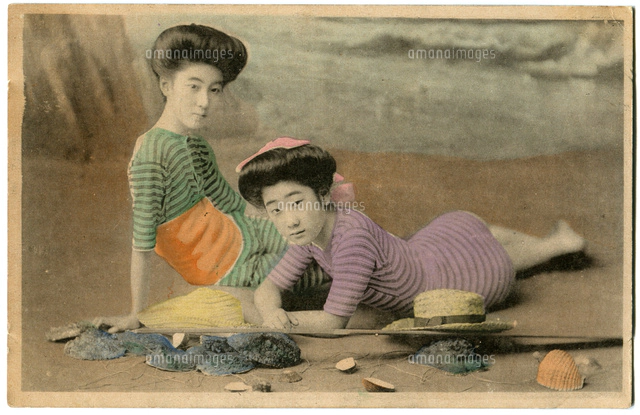 手彩色絵葉書 明治時代～大正初期 女性肖像[20086001646]の写真