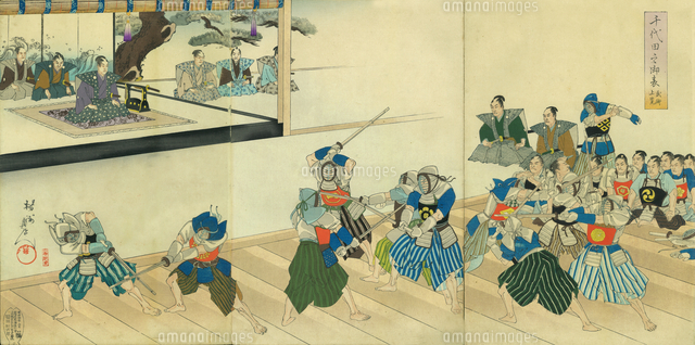浮世絵 千代田之御表 武術上覧[20086002224]の写真・イラスト素材