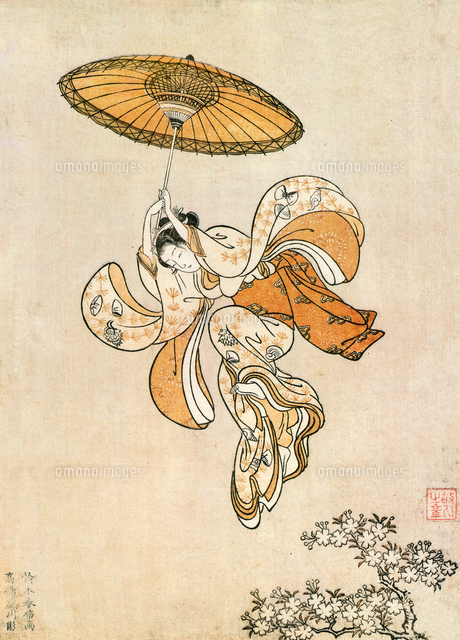 春信 清水の舞台より飛ぶ女[20086002851]の写真・イラスト素材｜アマナ