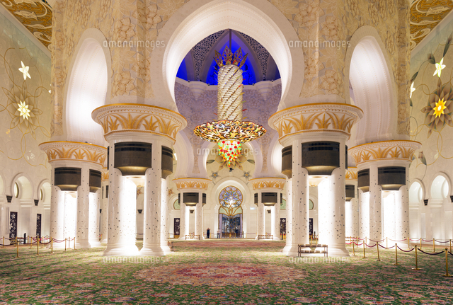 Middle East United Arab Emirates Abu Dhabi Sheikh Zayed Grand Mosque の写真素材 イラスト素材 アマナイメージズ