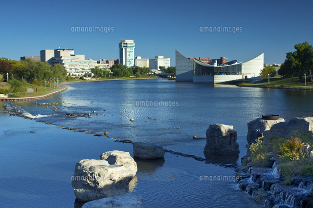 USA, Kansas, Wichita, Skyline, Arkansas River[20088088626]の写真素材・イラスト素材 ...