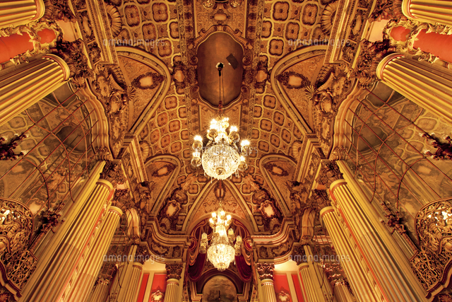 Los Angeles, California. USA. The resplendant interior of the famous ...