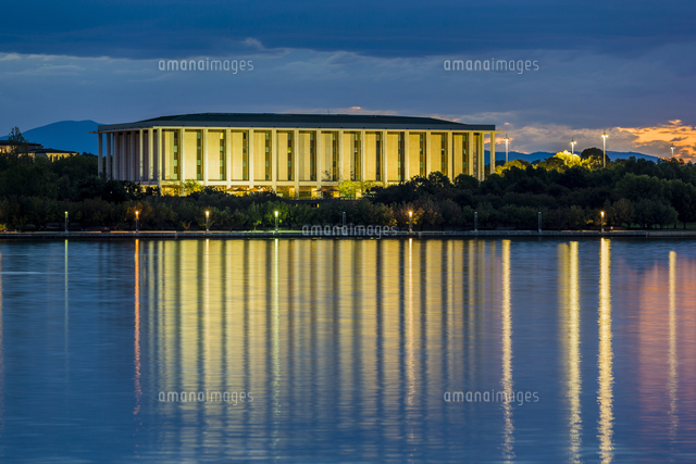 The National Library of Australia at dusk, Canberra, Australian Capital ...