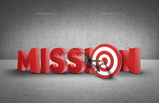 English Typography Of Mission With A Target の写真素材 イラスト 素材 アマナイメージズ