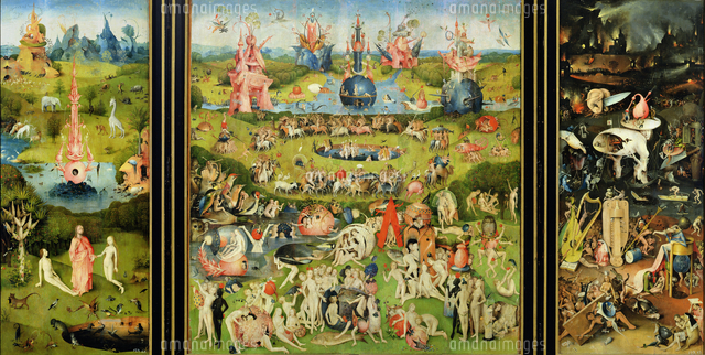 The Garden of Earthly Delights, c.1500 (oil on panel)[22040002836