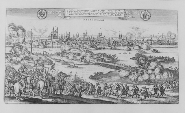 The Sack of Magdeburg by the Imperial troops under Tilly dur