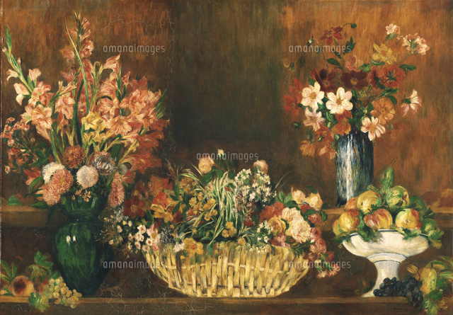 Still Life with Flowers and Fruit, c.1890[22040156772]の写真素材・イラスト素材｜アマナイメージズ